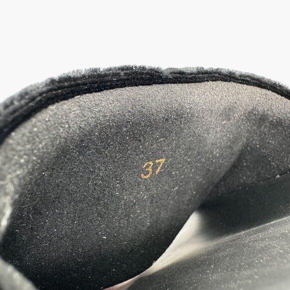 Christian Louboutin 'Navy Pool' Slide Sandals Size 37 US 7 Black Velvet Logo - Picture 12 of 12